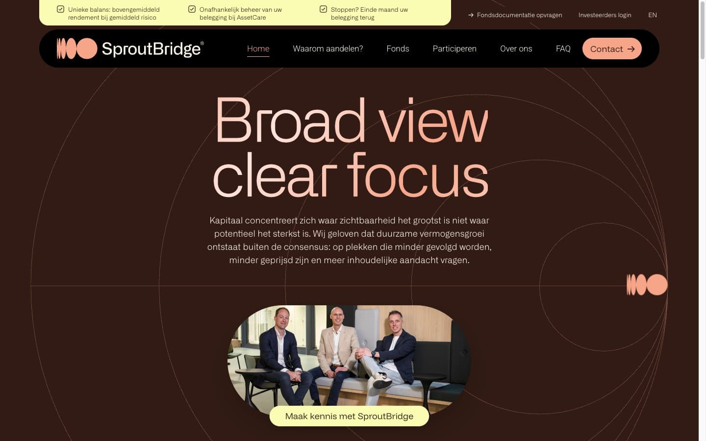 De website van SproutBridge